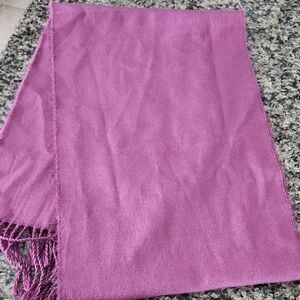 100% Cashmere Made In Scotland Purple Fringe Scarf
